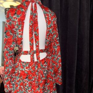 ❤️Backless Red Floral Dress -New!!!